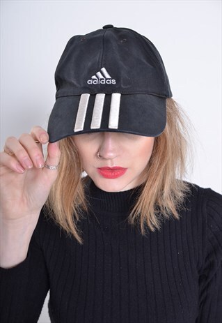VINTAGE ADIDAS BASEBALL CAP HAT BLACK