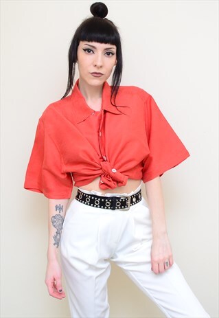 VINTAGE 90'S BLOOD ORANGE OVERSIZED SHIRT