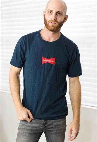VINTAGE BUDWEISER T-SHIRT LOGO 90S S 6.8