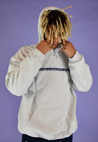 G&G UNISEX ASH WRITING RIBBON HOOD