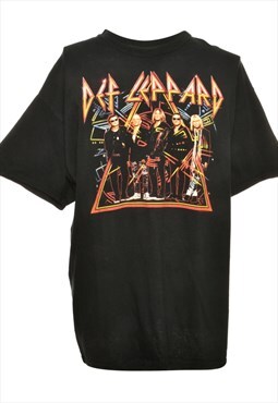 Vintage Black Def Leppard Band T-shirt - M