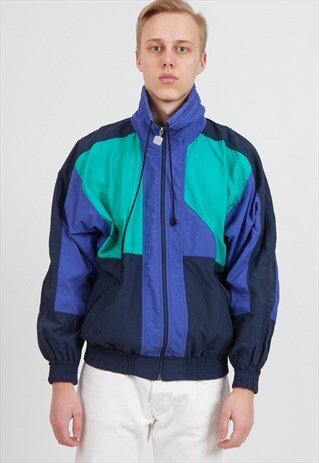 VINTAGE BLUE WINDBREAKER JACKET