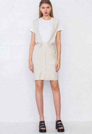 VINTAGE BEIGE PIERRGT MINI SKIRT