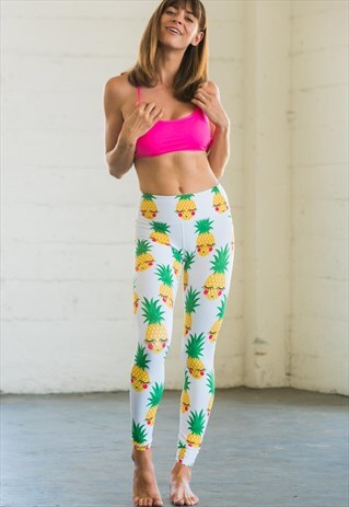 HIGH-WAISTED PINEAPPLE PRINT SKIN LEGGINGS