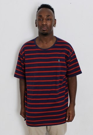 VINTAGE STRIPED POLO RALPH LAUREN T-SHIRT XL