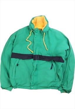Vintage  Nautica Puffer Jacket Reversible Full Zip Up Yellow