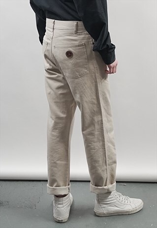 VINTAGE 90'S MOSCHINO BEIGE JEANS