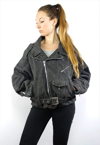 LINED DENIM JACKET / GREY JEAN JACKET / BOMBER