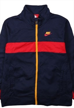 Vintage 90's Nike Sweatshirt Swoosh Full Zip Up Navy Blue