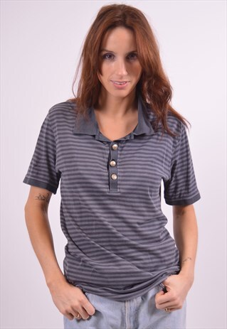 VINTAGE ARMANI COLLEZIONI POLO SHIRT STRIPES GREY
