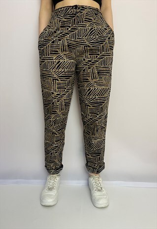 VINTAGE 90S BLACK BEIGE SUMMER PANTS