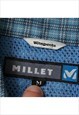 VINTAGE MILIET BLUE CHECKED FLANNEL SHIRT WOMENS