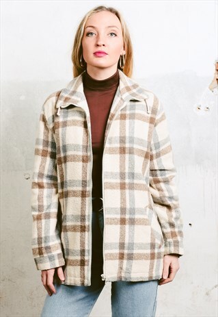 VINTAGE 70S WESTERN STYLE PLAID JACKET