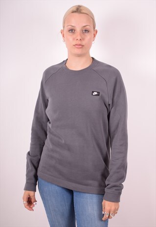 NIKE WOMENS VINTAGE SWEATSHIRT JUMPER SMALL GREY 90S