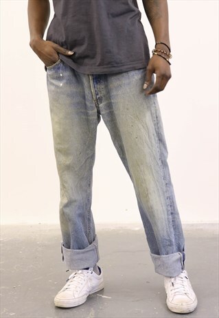 VINTAGE BLUE LEVI'S PAINT 501 JEANS