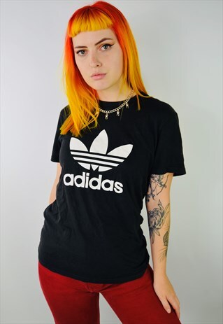 VINTAGE ADIDAS BLACK TREFOIL T SHIRT