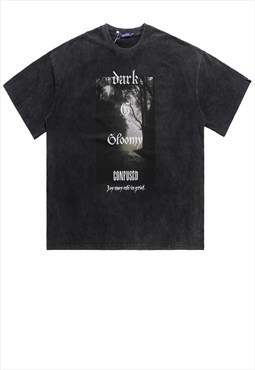 Dark forest t-shirt grunge tee retro punk goth top in black
