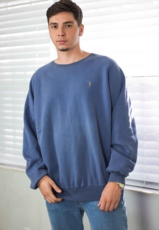 VINTAGE POLO RALPH LAUREN SWEATSHIRT JUMPER LOGO 90S L 19