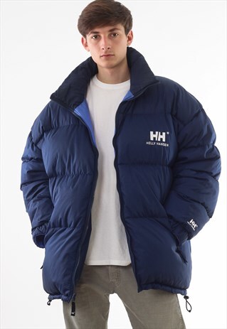 VINTAGE HELLY HANSEN PUFFER PADDED COAT 90S BLUE REVERSIBLE