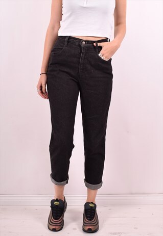 BENETTON WOMENS VINTAGE JEANS W28 L29 BLACK 90S