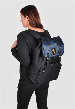 BLUE ON BLUE ROSES LAPTOP BACKPACK