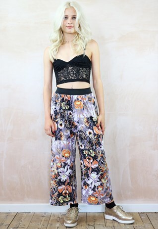 IRIS PRINT CROP PANTS