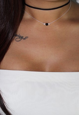 "ARI" CHOKER 925 STERLING SILVER IN BLACK