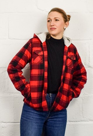 VINTAGE 90S CHECK SHERPA JACKET