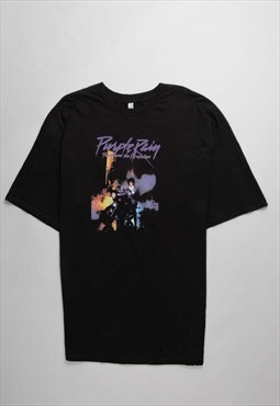 Black prince purple rain oversized fit short sleeves t-shirt