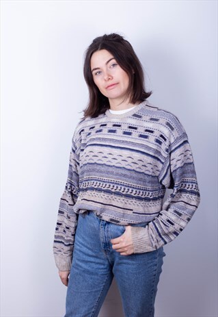 VINTAGE PATTERNED KNITTED JUMPER
