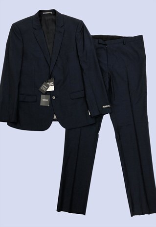 NAVY BLUE 2PCS SLIM FIT JACKET TROUSER OCCASION SUIT