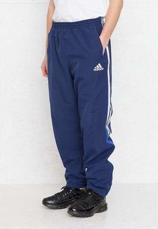 VINTAGE RETRO BLUE ADIDAS TRACK BOTTOMS JOGGERS