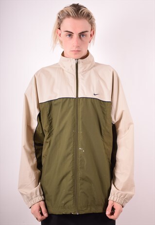 NIKE MENS VINTAGE TRACKSUIT TOP JACKET LARGE GREEN 90S