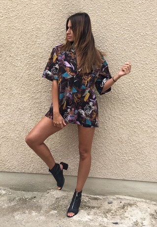 PATTERNED OVERSIZED RETRO VINTAGE UNISEX FESTIVAL SHIRT