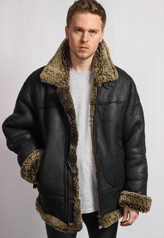 VINTAGE LEATHER SHERPA JACKET