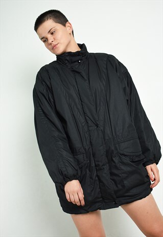 90S RETRO MINIMALIST WINDBREAKER SPORTS PUFFER PARKA JACKET