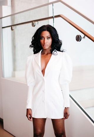 WHITE MINI BLAZER DRESS