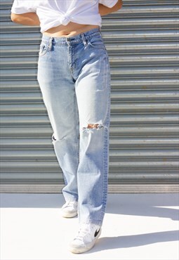 Vintage 90's Wide Leg Levi Stonewash Light Blue Jeans