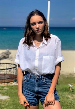 VINTAGE 80'S WHITE SHORT SLEEVE SHIRT