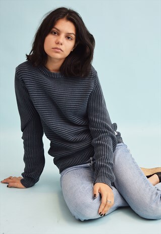 90'S RETRO GRUNGE JAZZY SLOUCHY KNIT JUMPER TOP