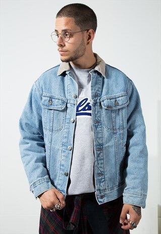 VINTAGE 80S LEE WINTER BLANKET DENIM JACKET S1573