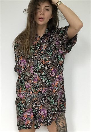 PATTERNED OVERSIZED RETRO VINTAGE UNISEX FESTIVAL SHIRT