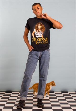 VINTAGE UNISEX 90'S SHANIA TWAIN TOUR T-SHIRT BAND TEE BLACK