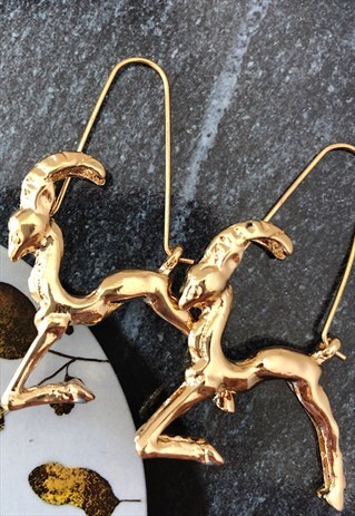 CAPRICORN ZODIAC 18K GOLD PLATED EARRINGS