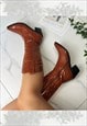 COWBOY BOOTS BROWN WESTERN COWGIRL BOOTS