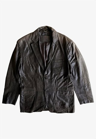 Vintage Y2K Massimo Dutti Brown Leather Blazer
