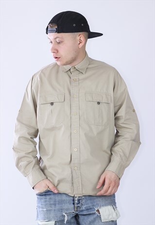 VINTAGE MENS TOMMY HILFIGER SPORT MILITARY DESERT OVER SHIRT