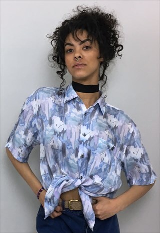 VINTAGE 90S PURPLE PATTERNED SHIRT
