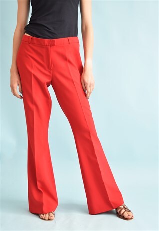 90'S RETRO LOW WAIST CLASSY FLARE TROUSERS