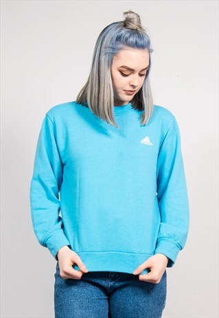 VINTAGE 90'S LIGHT BLUE ADIDAS SWEATSHIRT